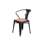 SOLARA Outdoor Iron Durable Weather-Resistant Chair - with Sturdy Black PS Wood Construction, Frame Welded Seat, Design
