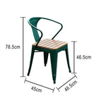 SOLARA Outdoor Wood Iron Seat, Chair PS - Weather-Resistant Welded Patio Green Sturdy Frame, Build