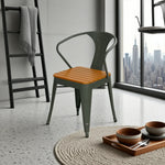 SOLARA Outdoor - Weather-Resistant Sturdy Chair Iron Wood PS Gray Patio Welded Seat, Frame, Build