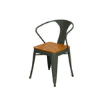 SOLARA Outdoor - Weather-Resistant Sturdy Chair Iron Wood PS Gray Patio Welded Seat, Frame, Build