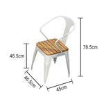 SOLARA Outdoor Frame Chair Welded Durable with White Seat, PS Sturdy - Iron Wood Construction