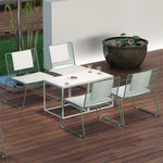 SOLARA Iron - Minimalist 4 Set Lounge Tables and - Metal 2 Finish Chair Chairs, Gold Table Frame, with Green