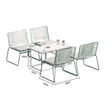 SOLARA Iron - Minimalist 4 Set Lounge Tables and - Metal 2 Finish Chair Chairs, Gold Table Frame, with Green