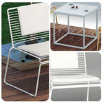 SOLARA Iron 4 Table Finish Set Lounge Chairs, Frame, - Tables Chair and Gold with Minimalist - Metal 2 White