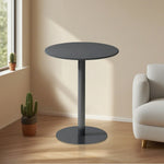 SOLARA Round Wrought Construction, Patio Table Metal Durable Gray - for Weather-Resistant Garden Iron or Use