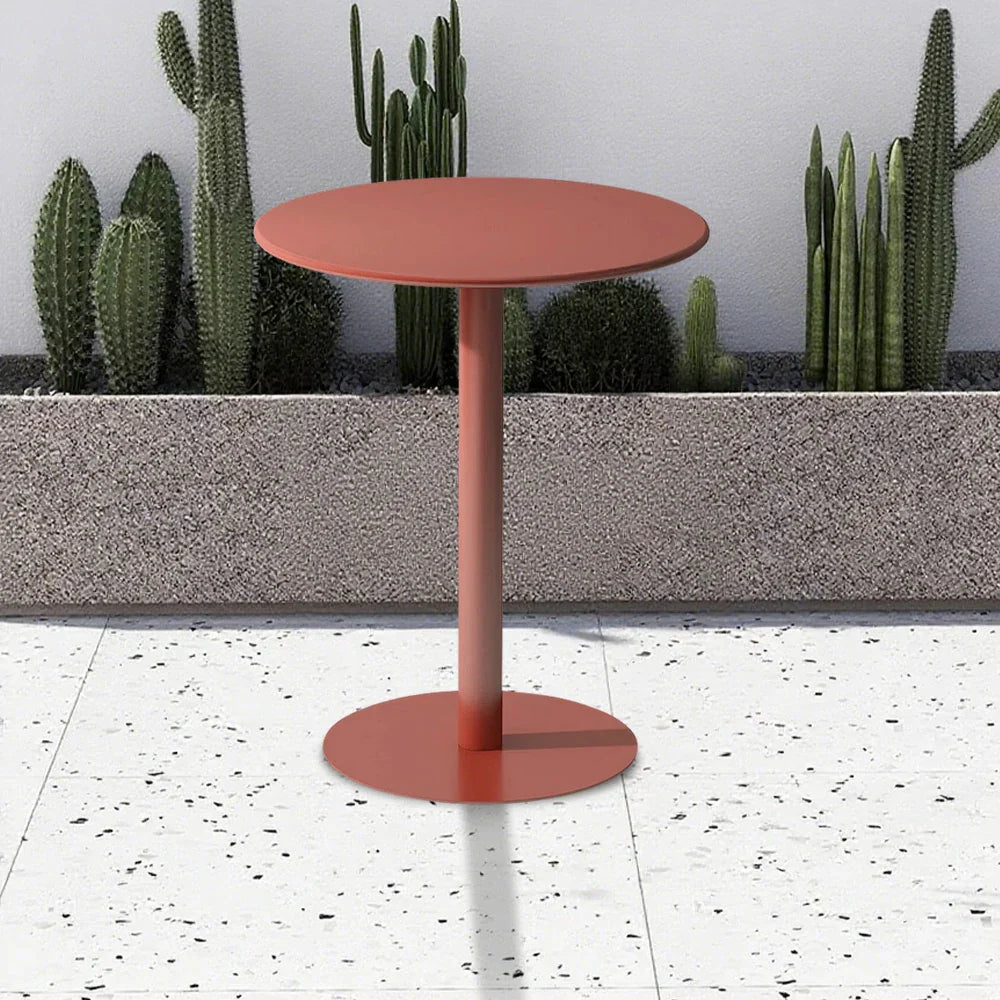 SOLARA Round Orange for Metal or Weather-Resistant Durable Wrought Garden Construction, Table - Iron Patio Use