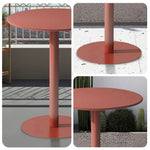 SOLARA Round Orange for Metal or Weather-Resistant Durable Wrought Garden Construction, Table - Iron Patio Use