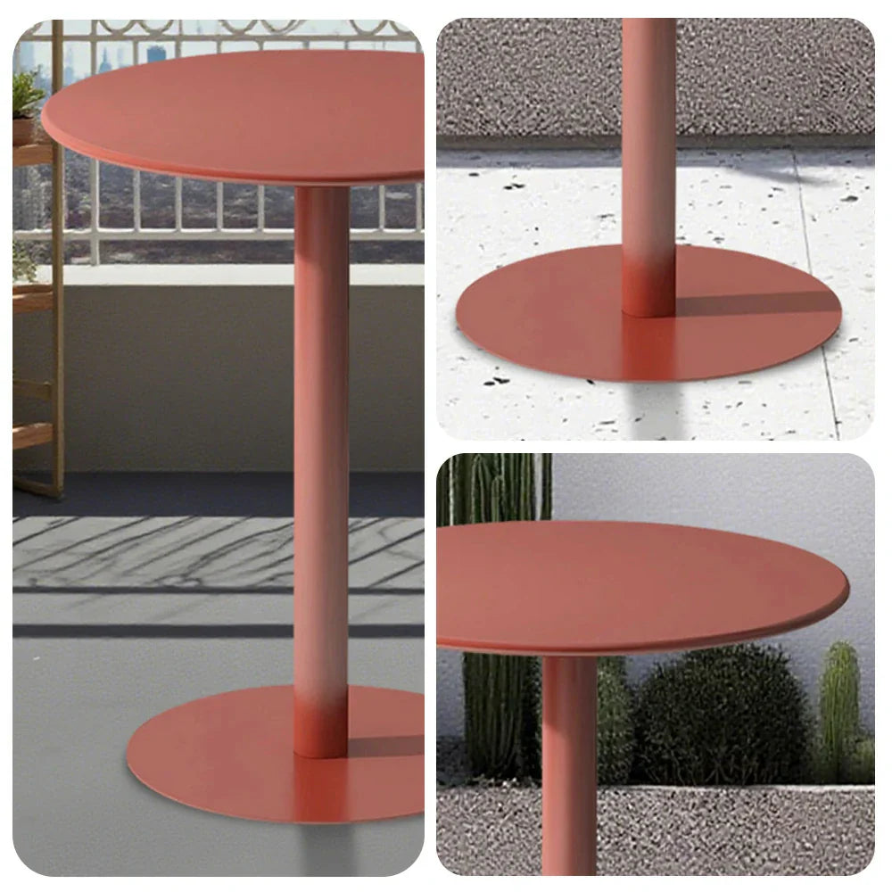 SOLARA Round Orange for Metal or Weather-Resistant Durable Wrought Garden Construction, Table - Iron Patio Use