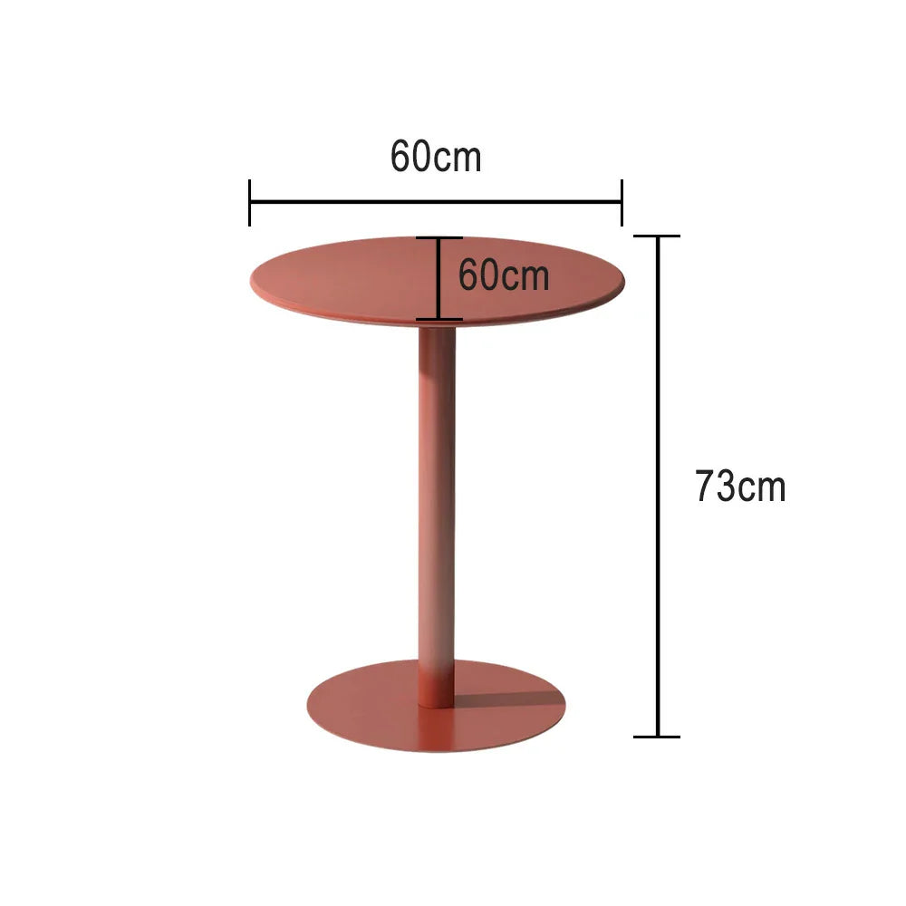 SOLARA Round Orange for Metal or Weather-Resistant Durable Wrought Garden Construction, Table - Iron Patio Use