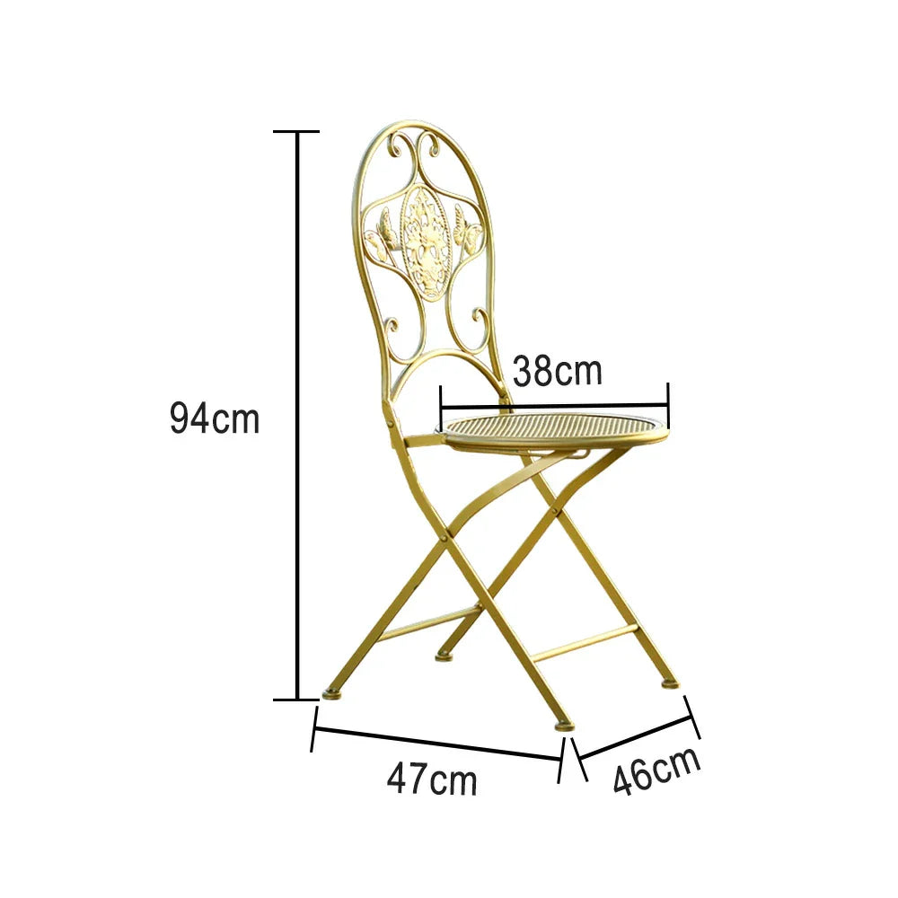 SOLARA Foldable Chair Army Compact Gold Iron - Durable Design