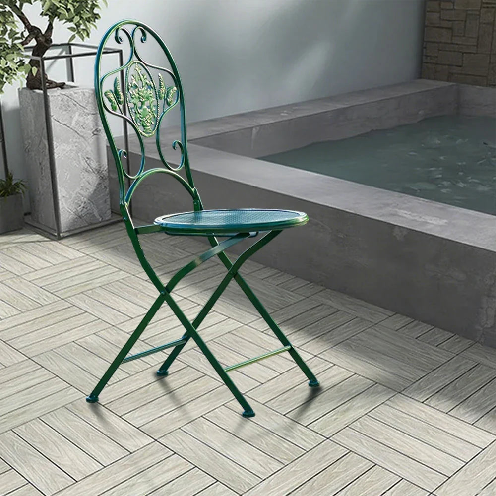 SOLARA Foldable Green Compact Iron Army - Durable Chair Design