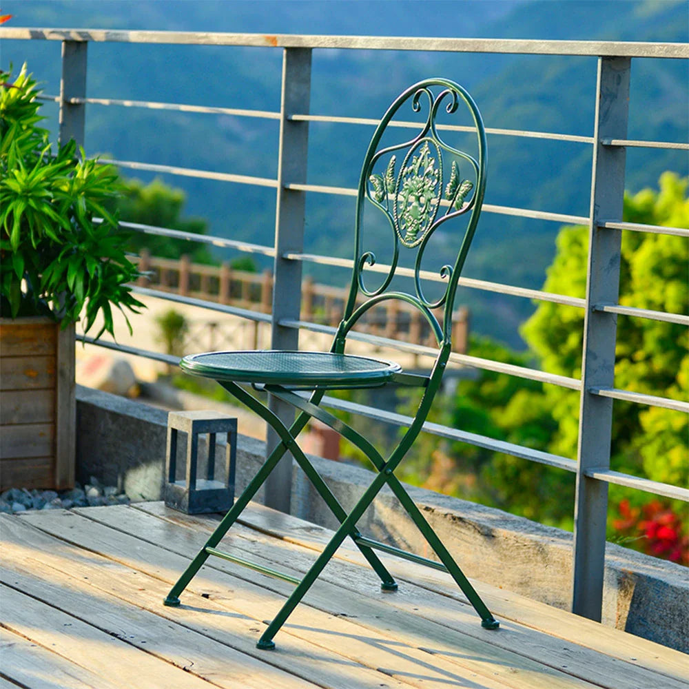 SOLARA Foldable Green Compact Iron Army - Durable Chair Design