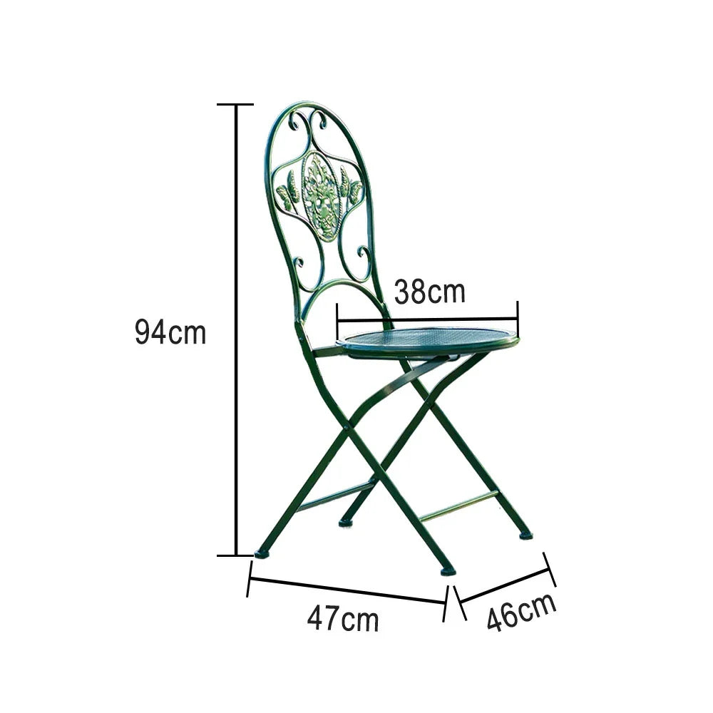 SOLARA Foldable Green Compact Iron Army - Durable Chair Design