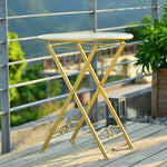 SOLARA Foldable Table Iron Design Gold - Space-Saving Stylish Indoor Durable for and or Outdoor Use