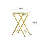 SOLARA Foldable Table Iron Design Gold - Space-Saving Stylish Indoor Durable for and or Outdoor Use