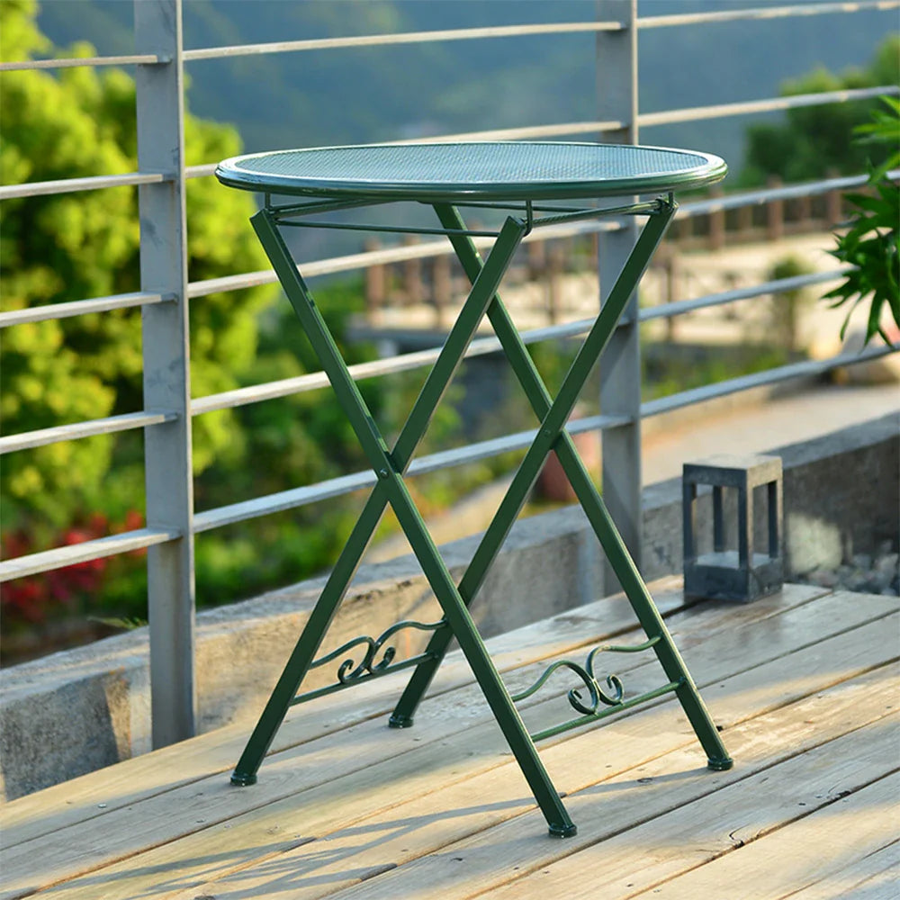 SOLARA Foldable - Outdoor Iron Army for Durable Green Patio Design Table Compact, or Use