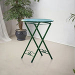 SOLARA Foldable - Outdoor Iron Army for Durable Green Patio Design Table Compact, or Use