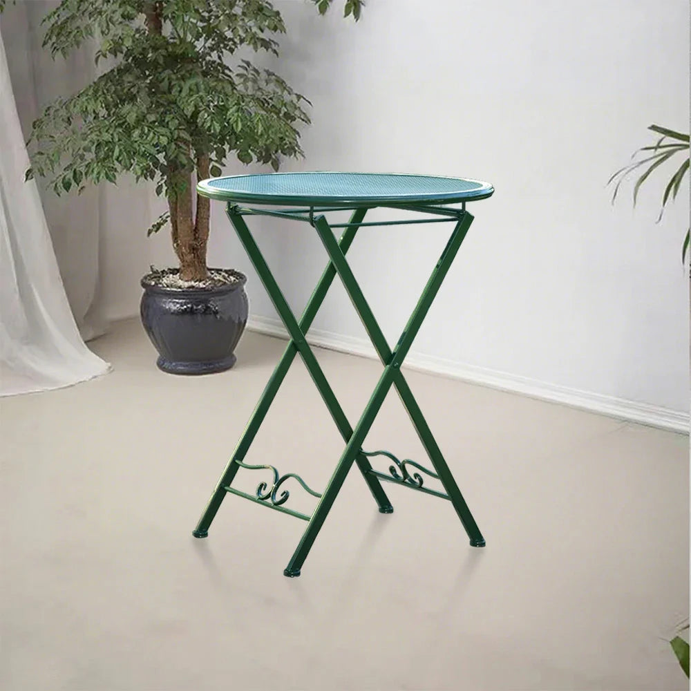 SOLARA Foldable - Outdoor Iron Army for Durable Green Patio Design Table Compact, or Use
