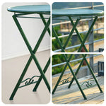 SOLARA Foldable - Outdoor Iron Army for Durable Green Patio Design Table Compact, or Use