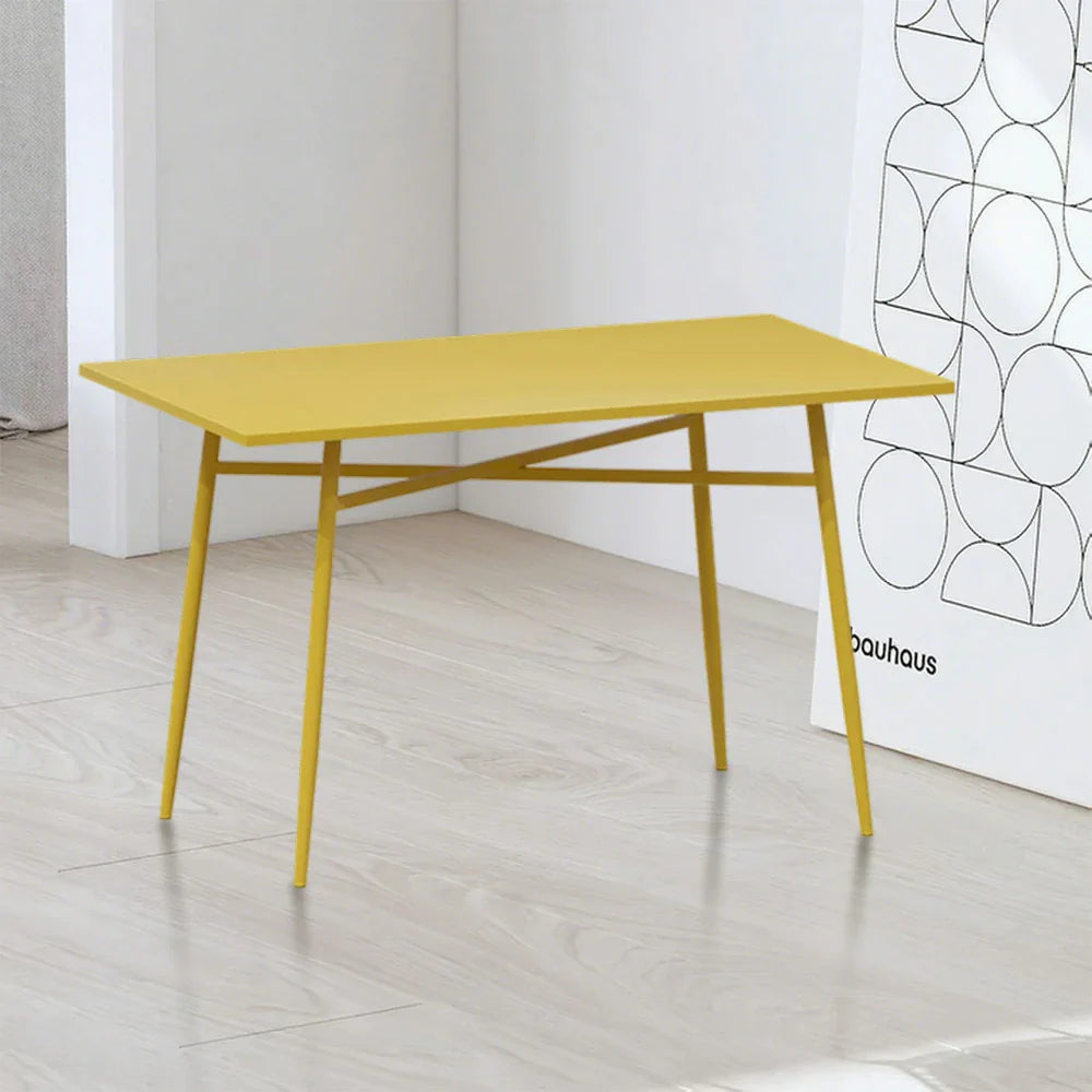 SOLARA Outdoor - Rectangular Sizes Table Dining Wrought Iron 120/140cm Construction, - Yellow