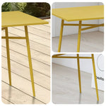 SOLARA Outdoor - Rectangular Sizes Table Dining Wrought Iron 120/140cm Construction, - Yellow