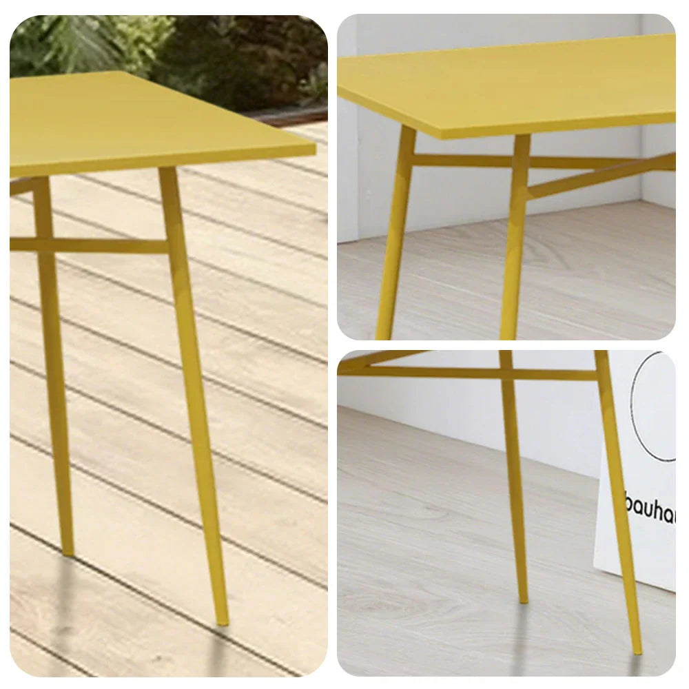 SOLARA Outdoor - Rectangular Sizes Table Dining Wrought Iron 120/140cm Construction, - Yellow