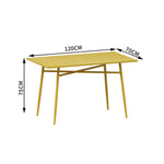 SOLARA Outdoor - Rectangular Sizes Table Dining Wrought Iron 120/140cm Construction, - Yellow