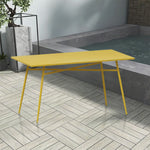 SOLARA Outdoor - Rectangular Sizes Table Dining Wrought Iron 120/140cm Construction, - Yellow