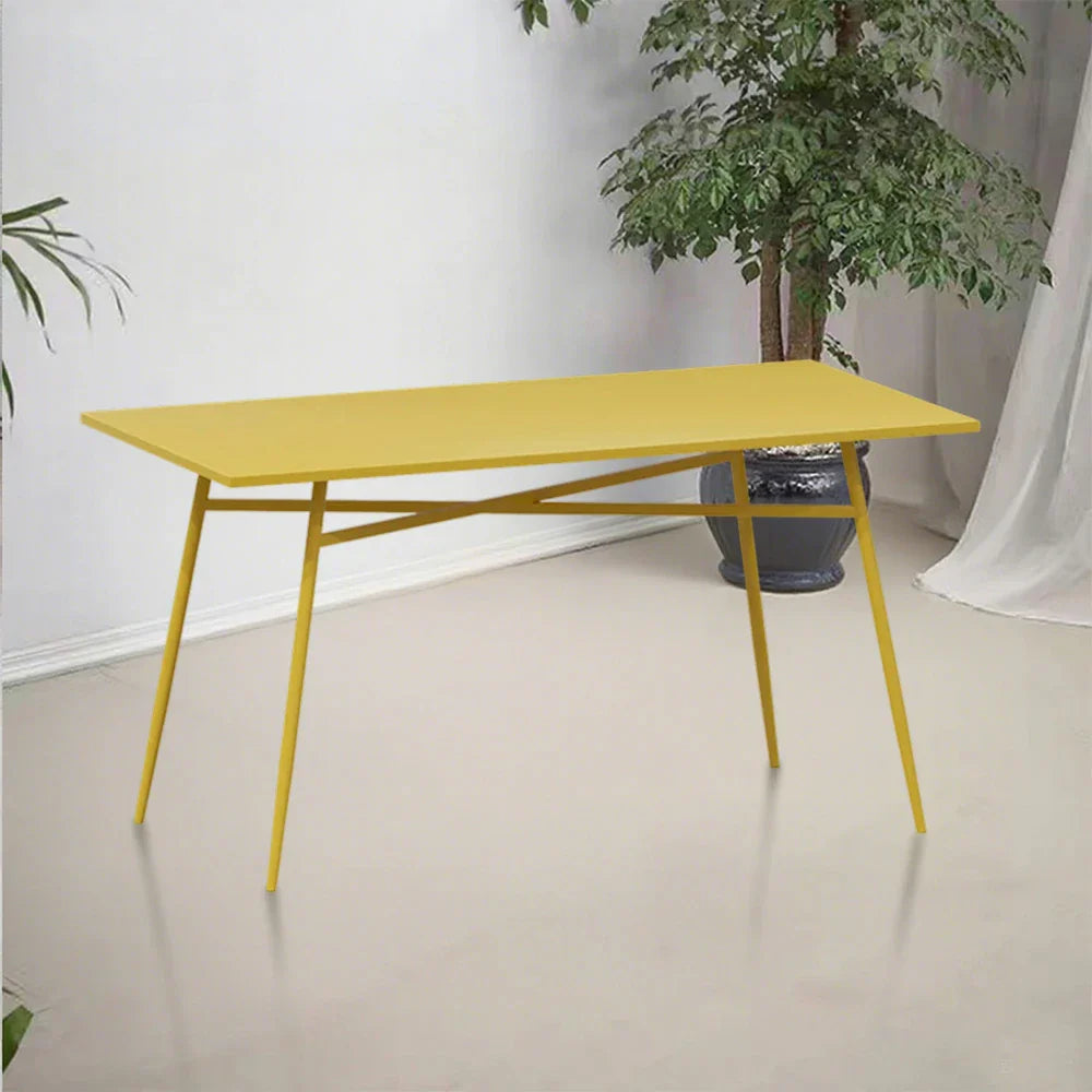 SOLARA Outdoor - Rectangular Sizes Table Dining Wrought Iron 120/140cm Construction, - Yellow