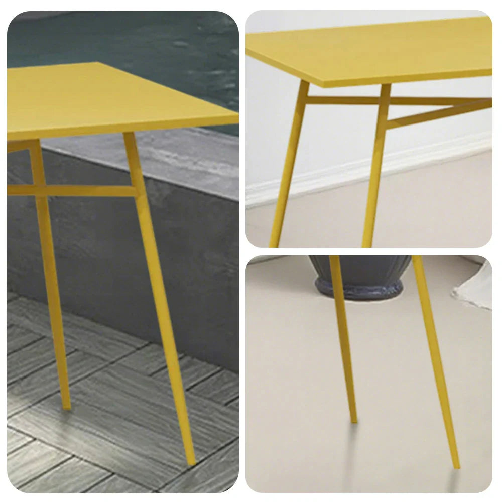 SOLARA Outdoor - Rectangular Sizes Table Dining Wrought Iron 120/140cm Construction, - Yellow
