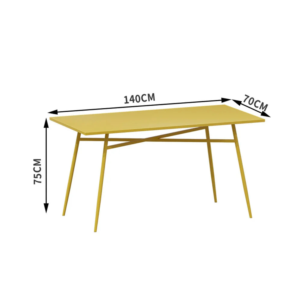 SOLARA Outdoor - Rectangular Sizes Table Dining Wrought Iron 120/140cm Construction, - Yellow