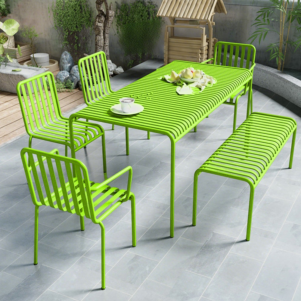SOLARA Outdoor Table 70/120/140/180cm Dining Iron Wrought - Light Green