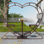 SOLARA Outdoor Heart-Shaped Chair, Double Steel - Frame Galvanized Thickened Brown