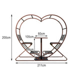 SOLARA Outdoor Heart-Shaped Chair, Double Steel - Frame Galvanized Thickened Brown