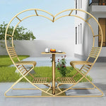 SOLARA Outdoor - Chair, Steel Double Galvanized Thickened Frame Heart-Shaped Gold