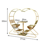 SOLARA Outdoor - Chair, Steel Double Galvanized Thickened Frame Heart-Shaped Gold
