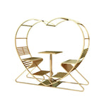 SOLARA Outdoor - Chair, Steel Double Galvanized Thickened Frame Heart-Shaped Gold