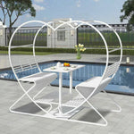 SOLARA Outdoor Chair, Heart-Shaped - Double Galvanized Steel Frame Thickened White