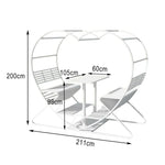 SOLARA Outdoor Chair, Heart-Shaped - Double Galvanized Steel Frame Thickened White