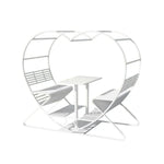 SOLARA Outdoor Chair, Heart-Shaped - Double Galvanized Steel Frame Thickened White