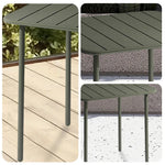 SOLARA 60/70/120/160cm Table, Balcony, Durable Garden Iron for Build Square Metal Green or Patio, Use