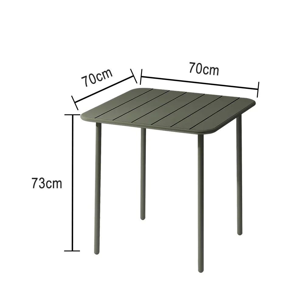 SOLARA 60/70/120/160cm Table, Balcony, Durable Garden Iron for Build Square Metal Green or Patio, Use