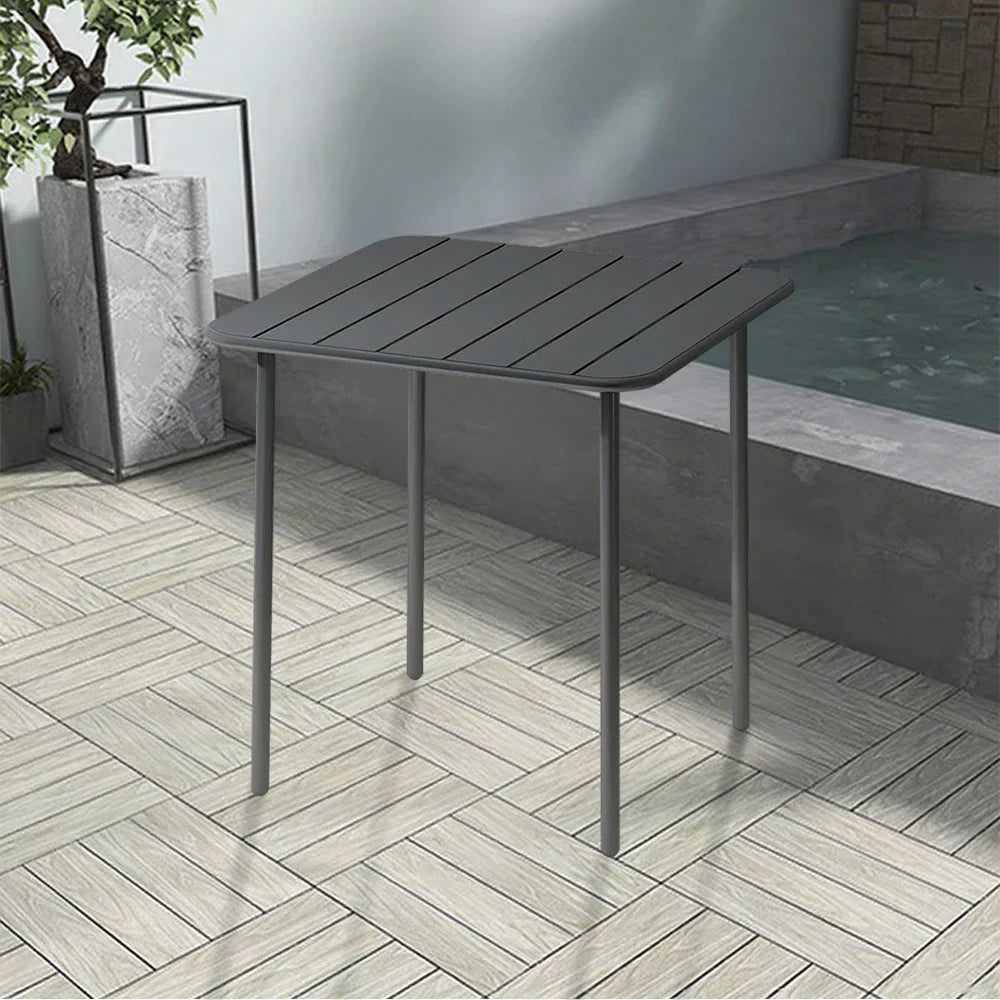 SOLARA 60/70/120/160cm Square Garden Build Gray Metal Durable Patio, Balcony, Table, for Iron or Use