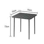 SOLARA 60/70/120/160cm Square Garden Build Gray Metal Durable Patio, Balcony, Table, for Iron or Use