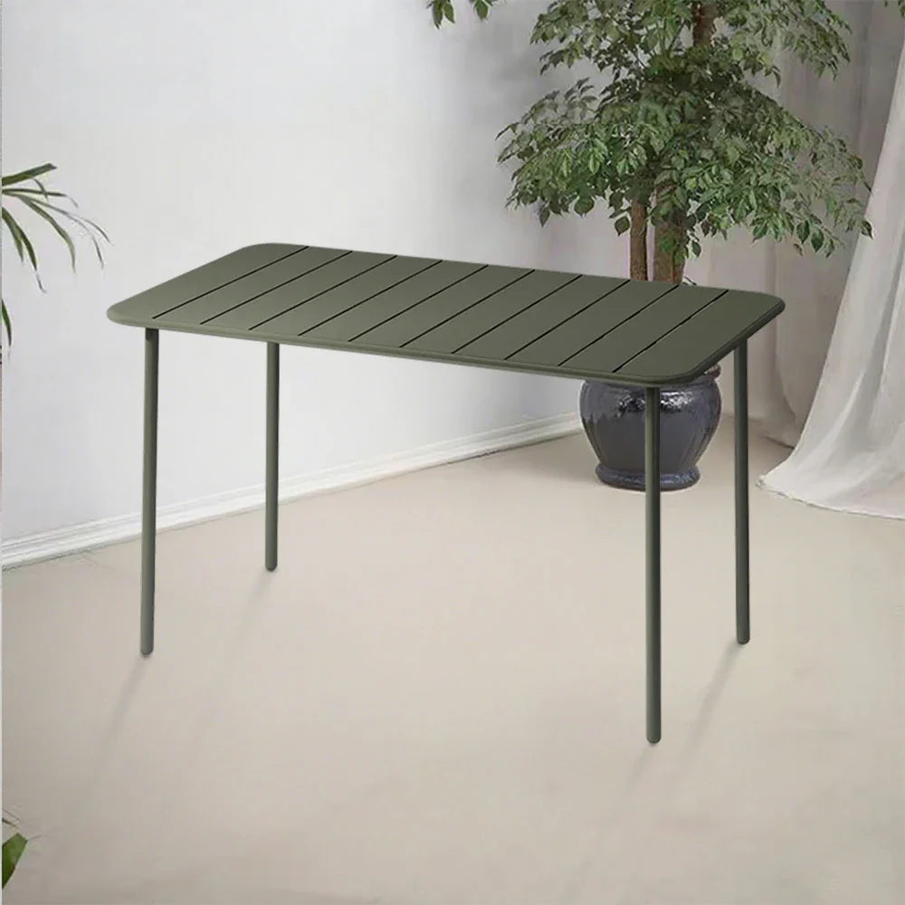 SOLARA 60/70/120/160cm Table, Balcony, Durable Garden Iron for Build Square Metal Green or Patio, Use