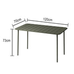 SOLARA 60/70/120/160cm Table, Balcony, Durable Garden Iron for Build Square Metal Green or Patio, Use