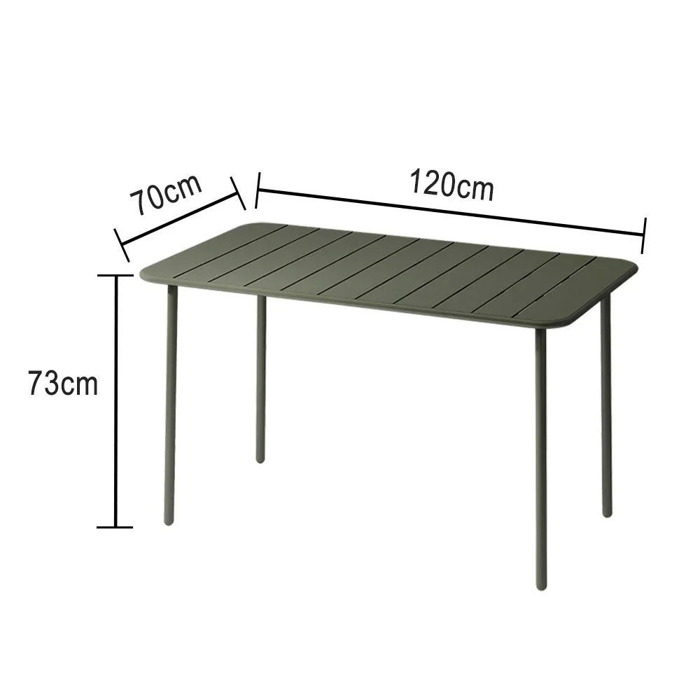 SOLARA 60/70/120/160cm Table, Balcony, Durable Garden Iron for Build Square Metal Green or Patio, Use
