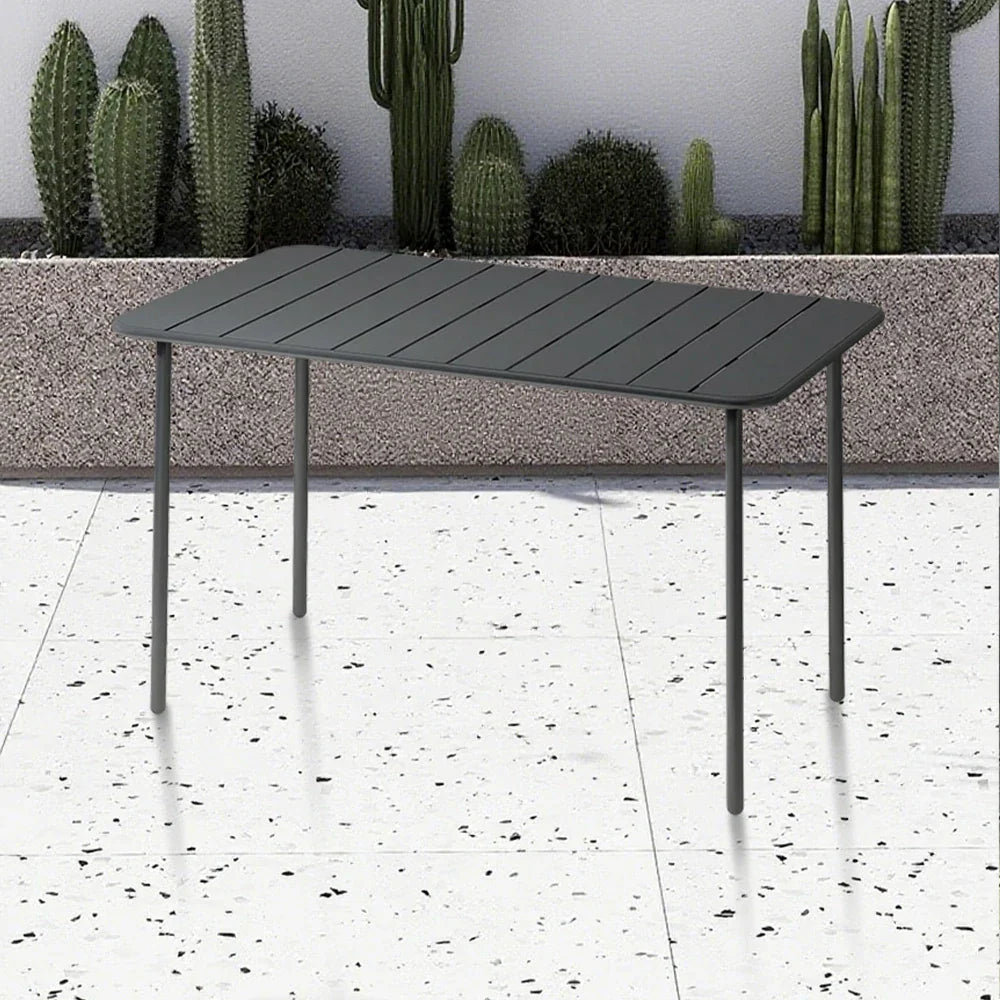 SOLARA 60/70/120/160cm Square Garden Build Gray Metal Durable Patio, Balcony, Table, for Iron or Use