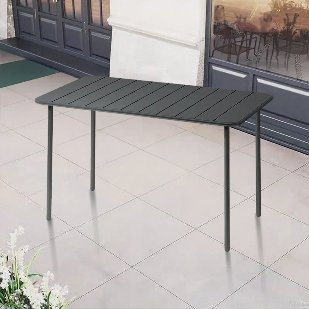 SOLARA 60/70/120/160cm Square Garden Build Gray Metal Durable Patio, Balcony, Table, for Iron or Use