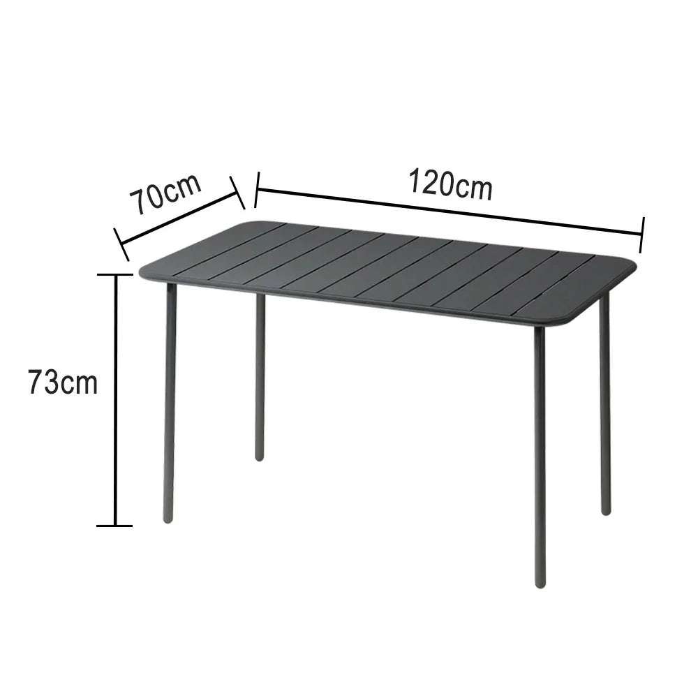SOLARA 60/70/120/160cm Square Garden Build Gray Metal Durable Patio, Balcony, Table, for Iron or Use